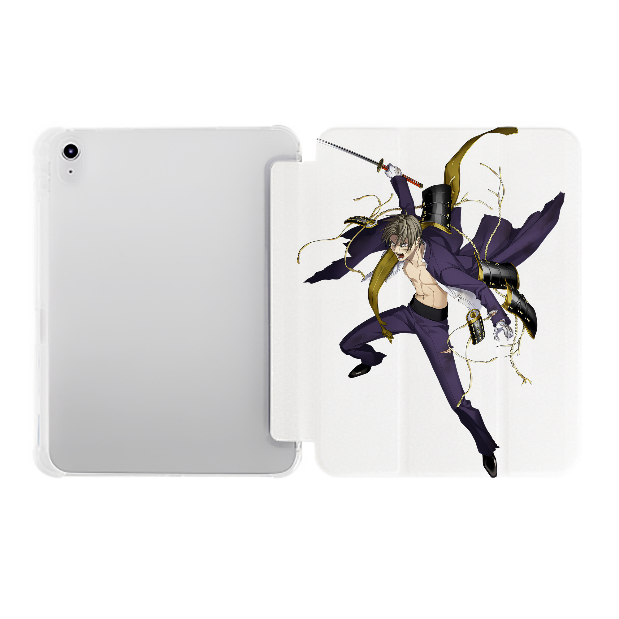 （画像用） 刀剣乱舞 Touken Ranbu IPad ケース ペン収納付き 三つ折りスタンド PUレザー×シリコン 対応機種9.5/10.5/10.9インチ